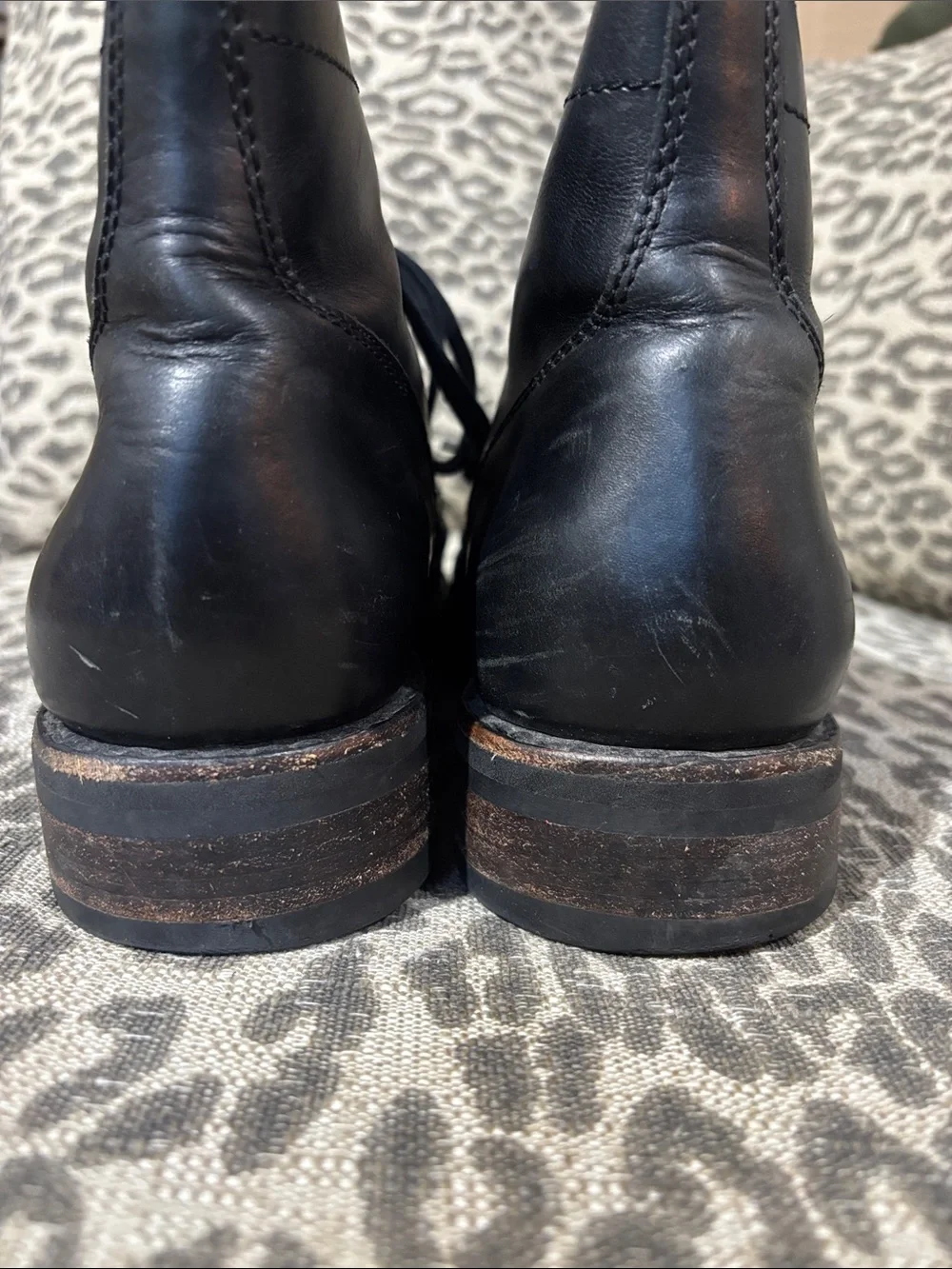Thursday everyday black leather men’s small batch handcrafted lace up boots 9.5